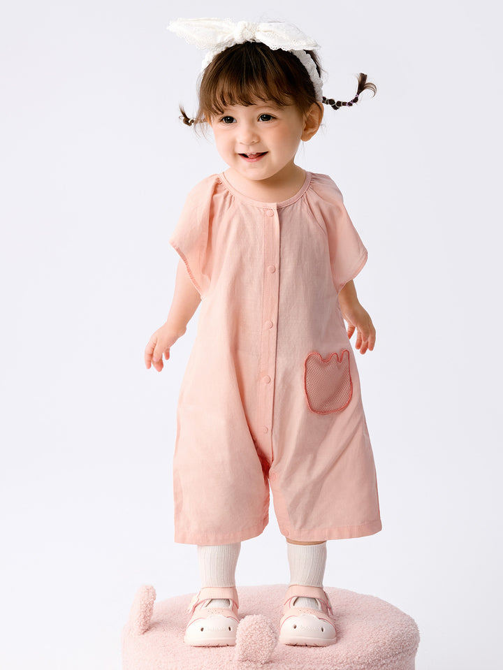 Pink Baby Unisex Woven Jumpsuit