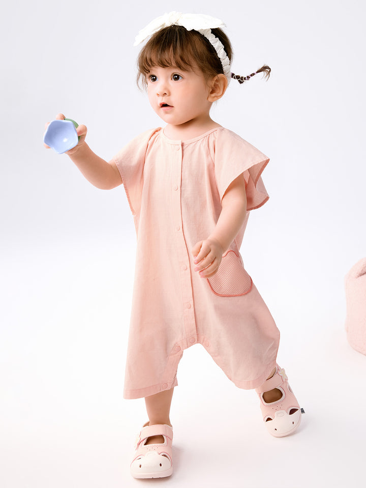 Pink Baby Unisex Woven Jumpsuit