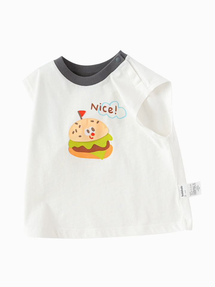 Raw White Baby Girl Wide Shoulder Tank