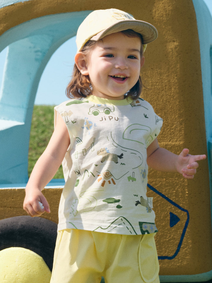 White Green Baby Unisex Wide Shoulder Tank