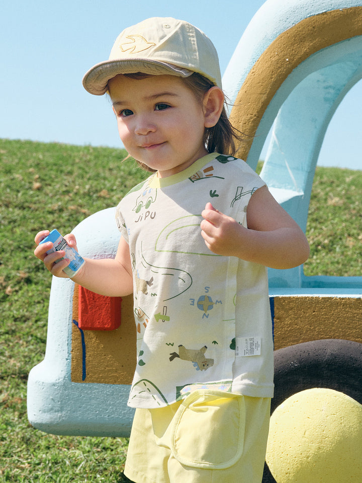 White Green Baby Unisex Wide Shoulder Tank