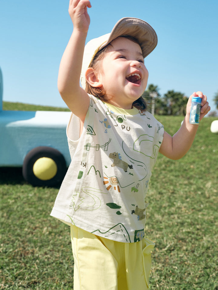 White Green Baby Unisex Wide Shoulder Tank