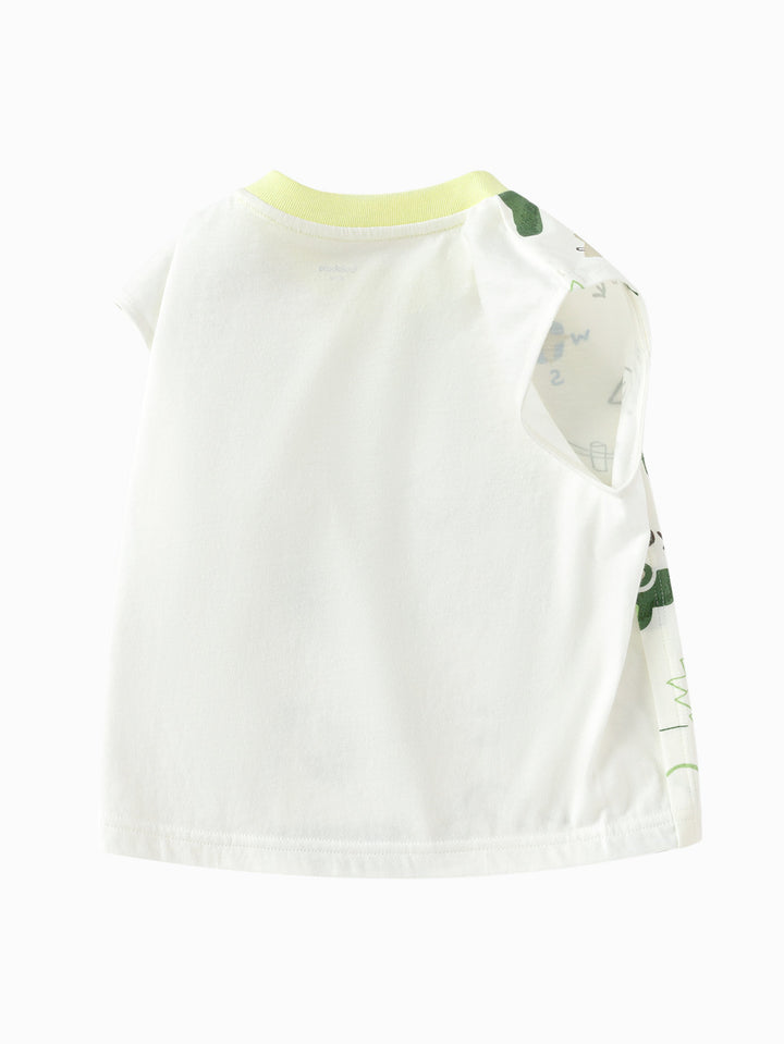 White Green Baby Unisex Wide Shoulder Tank