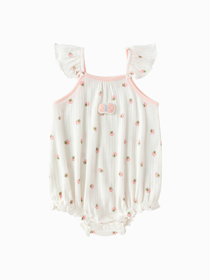 White Baby Girl Outdoor Bodysuit