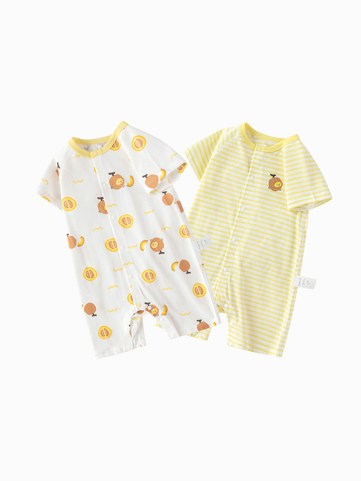 Yellow Baby Unisex Baby Underwear Suit In A Straight Open Jumpsuit