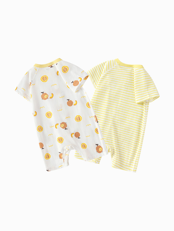 Yellow Baby Unisex Baby Underwear Suit In A Straight Open Jumpsuit