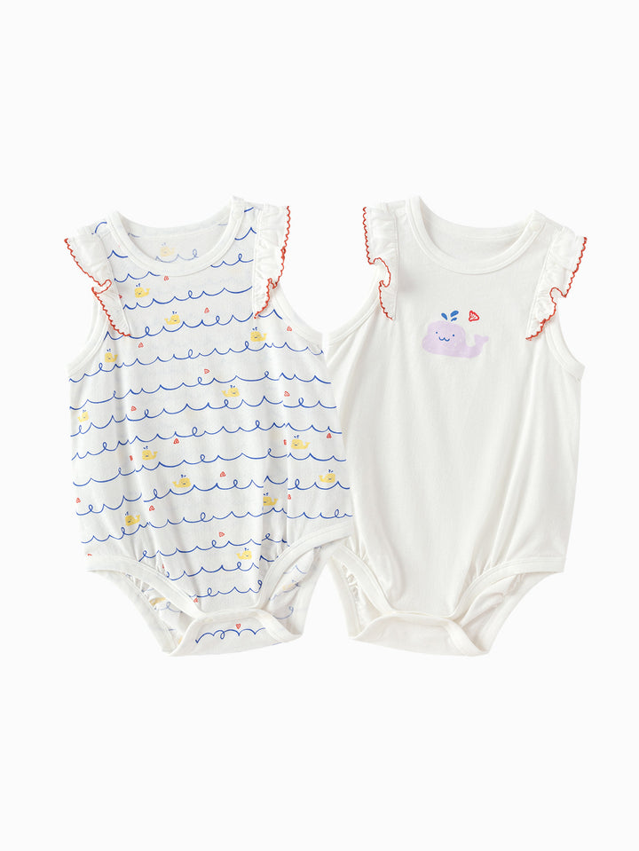 White Blue Baby Unisex Underwear Bodysuit