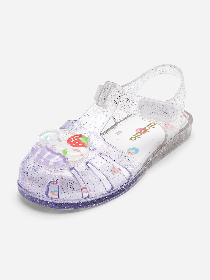 White Purple Baby Girl Sandal