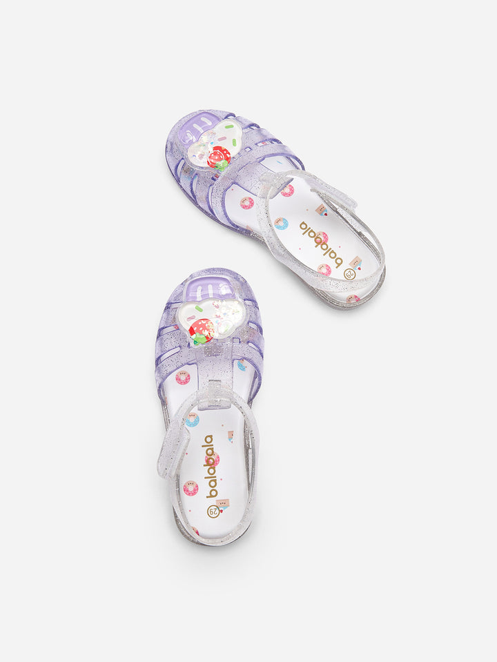 White Purple Baby Girl Sandal