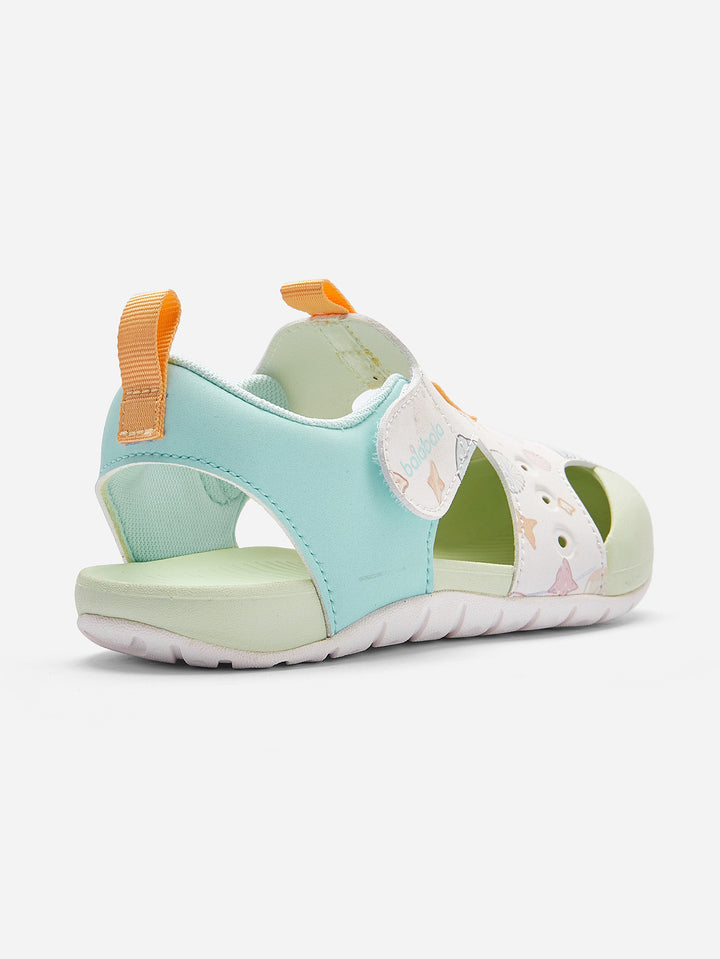 White Green Baby Girl Sports Sandals