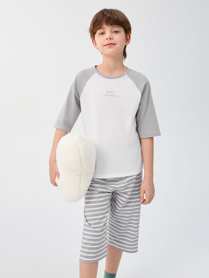 Gray Kids Unisex Home-Wear Suit