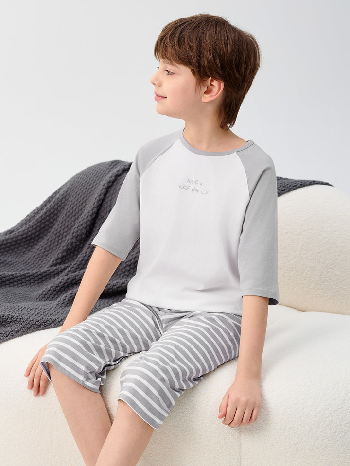 Gray Kids Unisex Home-Wear Suit