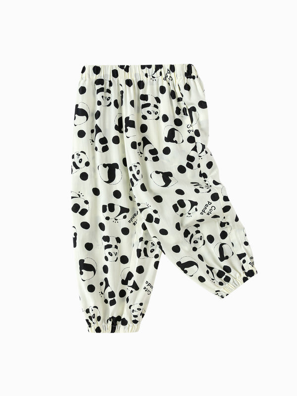 White Black Toddler Unisex Home Trousers