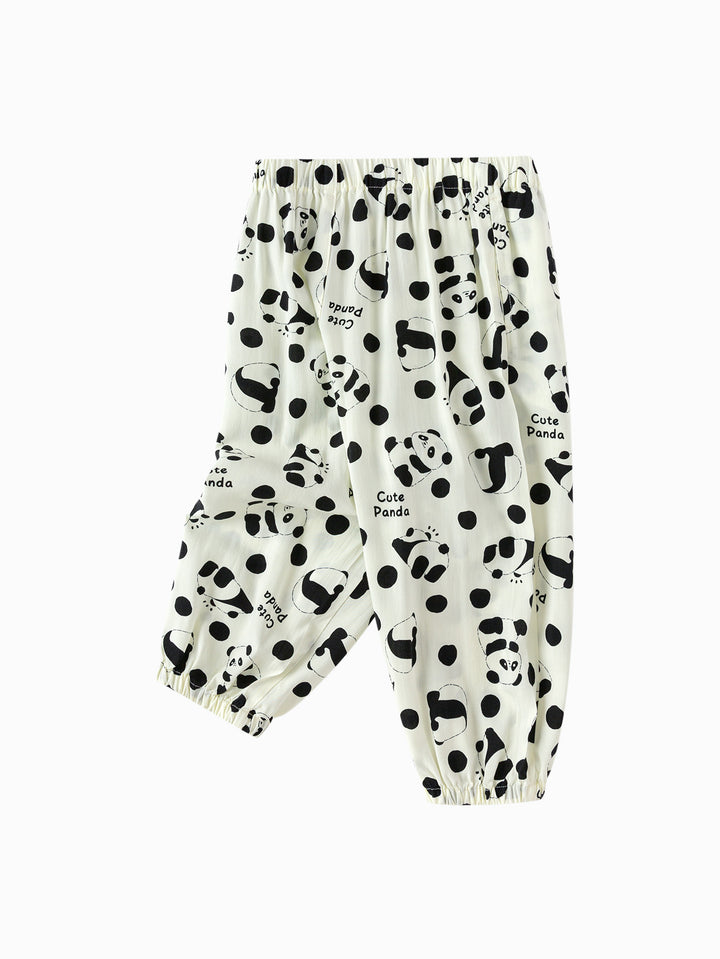 White Black Toddler Unisex Home Trousers