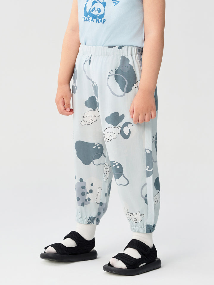 White Gray Toddler Unisex Home Trousers