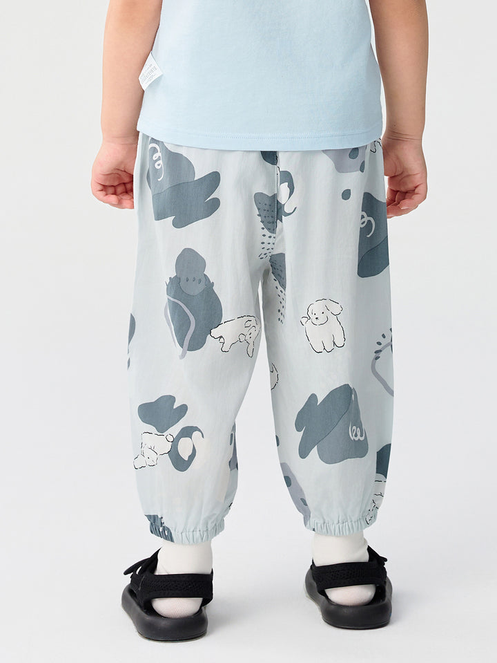 White Gray Toddler Unisex Home Trousers