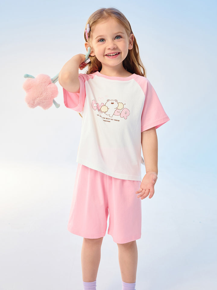 Pink Kids Unisex Home-Wear Suit