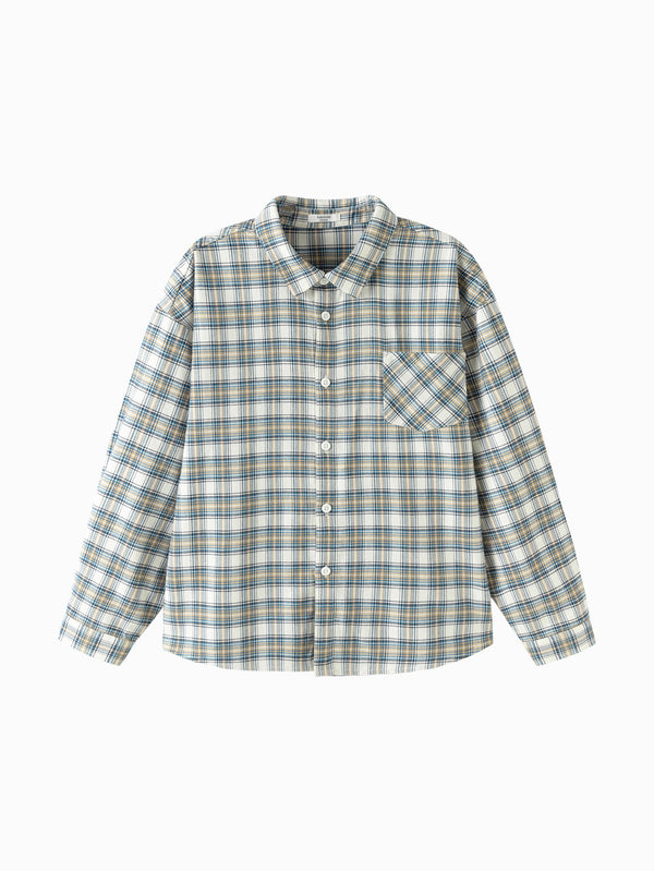 White Blue balabala Unisex Kids Woven Long-sleeved Shirt 209325102201