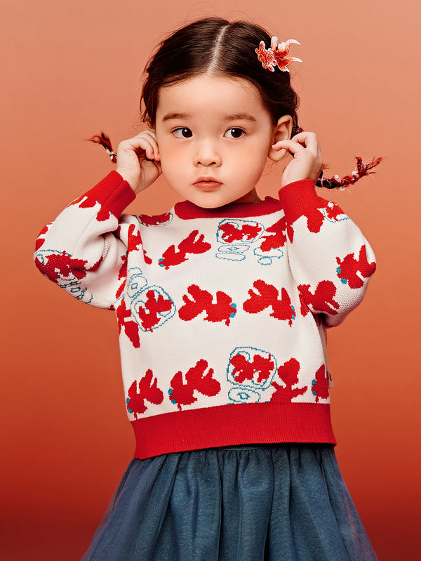 White red infant unisex Sweater
