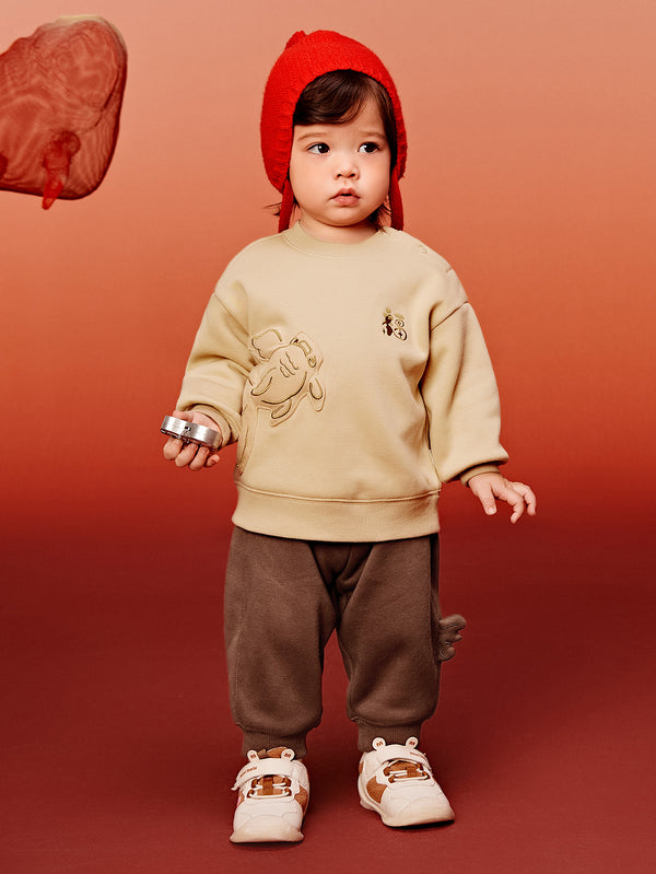 Khaki infant unisex Long Sleeve Suit