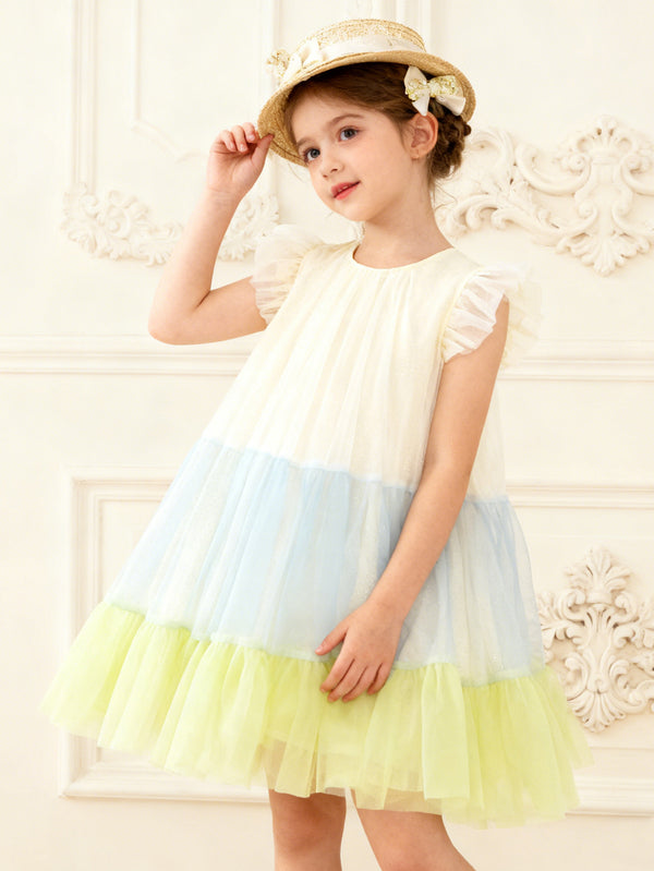 Toddler Girl Color Block Short Sleeve Dress