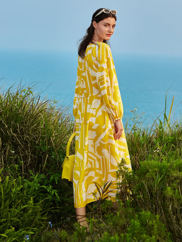 Lässiges Eltern-Kind-Langarmkleid