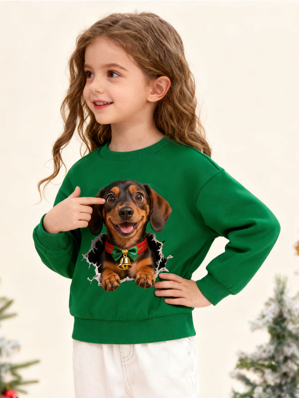 balabala Unisex Kids Christmas 3D Dachshund Dog Puppy Sweatshirt