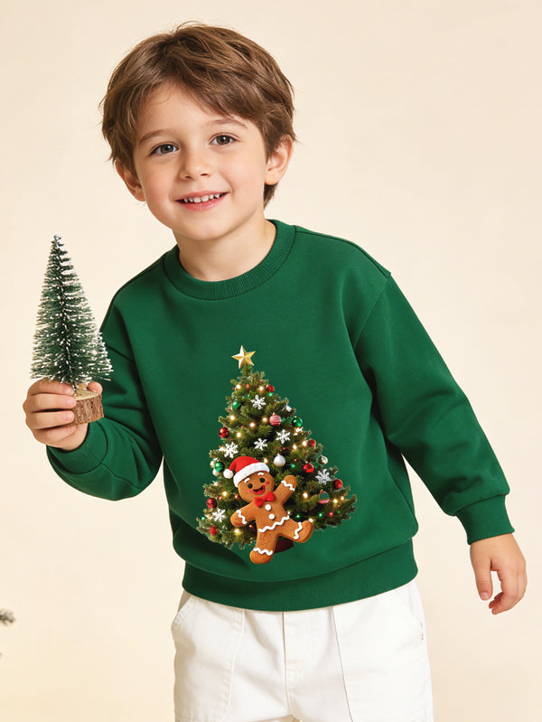 balabala Unisex Kids Gingerman Under Christmas Tree Sweatshirt