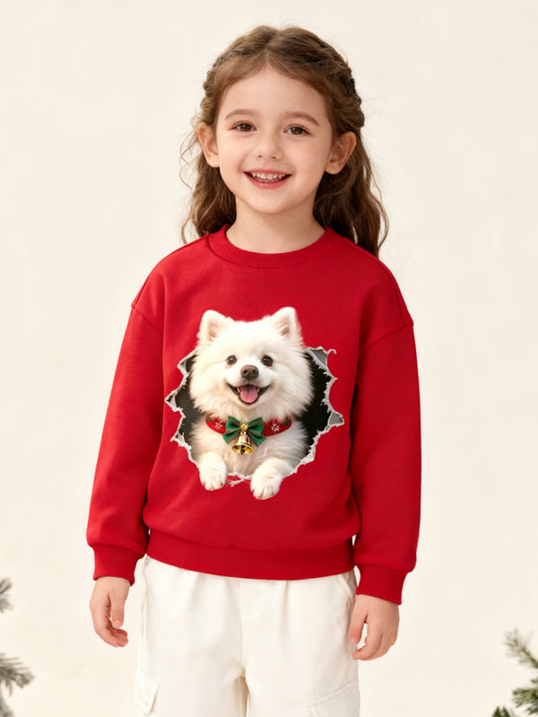 balabala Unisex Kids Christmas 3D Pomeranian Dog Puppy Sweatshirt