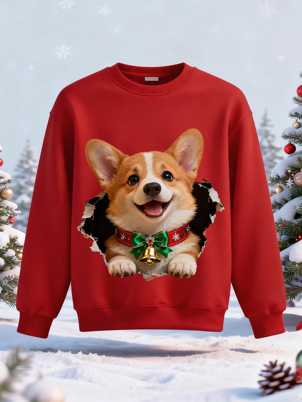 balabala Unisex Kids Christmas 3D Corgi Dog Puppy Sweatshirt