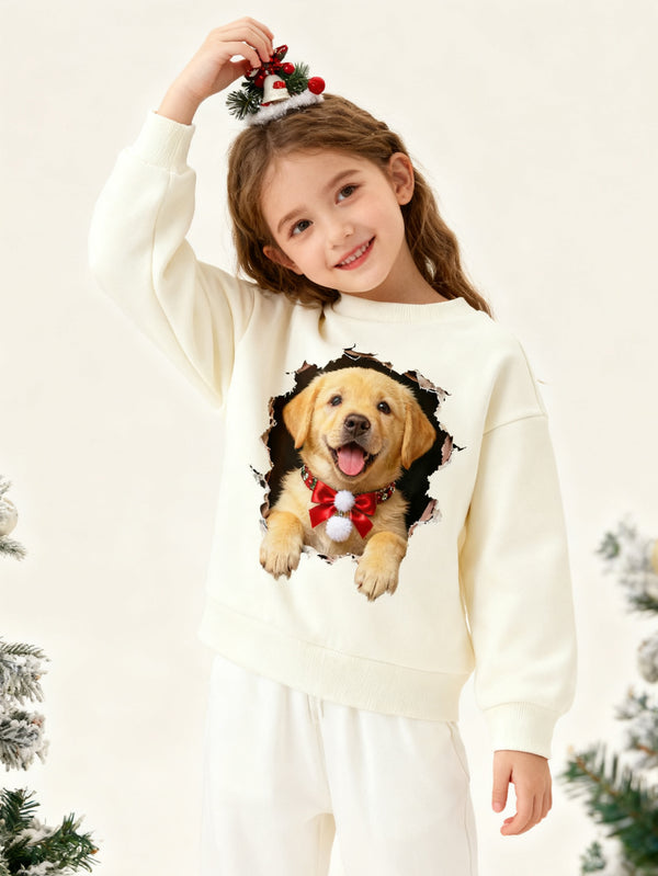 balabala Unisex Kids Christmas 3D Labrador Golden Retriever Sweatshirt