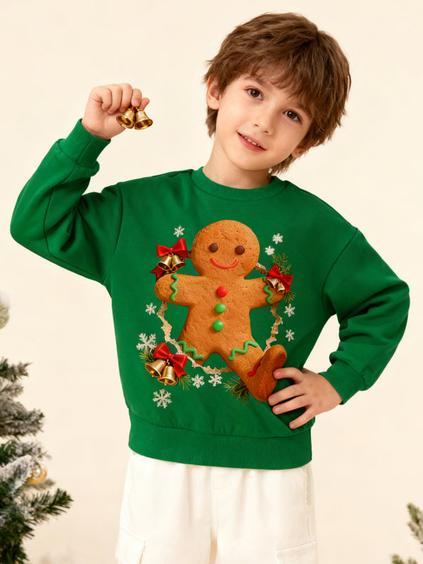 balabala Unisex Kids Christmas 3D Gingerbread Man Sweatshirt