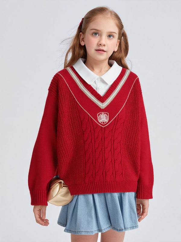 Sweater 2025 Spring New Boy Patchwork Collar Sweater