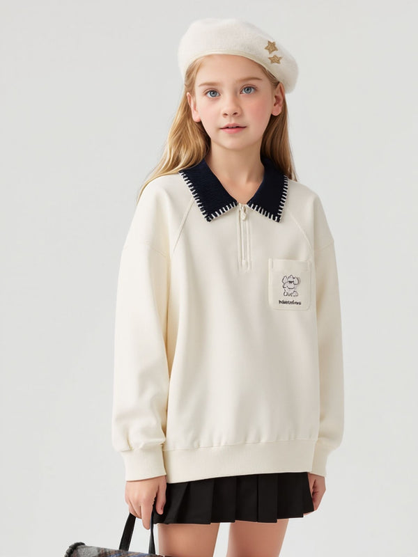 【collaboration miiiichan】Pull 2025 Printemps Fille Pull Col Patchwork