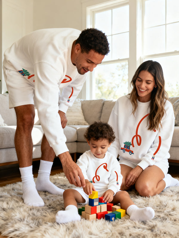 balabala Unisex Kids Snow Christmas Car Gift White Sweatshirt