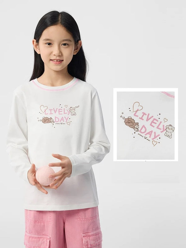 【Collaboration miiiichan】Sweat-shirt d'école à col rond pour filles