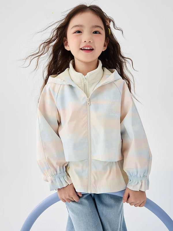 Manteau printemps 2025 nouvelle fille vêtements décontractés tissés pour enfants