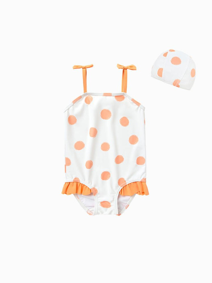 balabala little girl's small shoulder strap bow swimsuit 2-8 years old - balabala