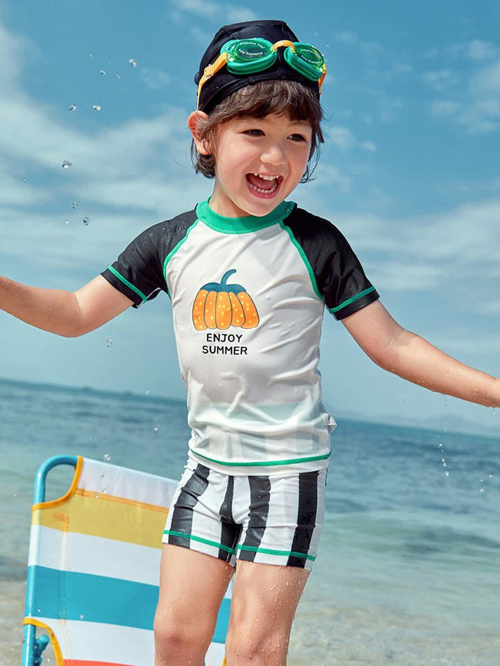 balabala striped contrasting swimsuit for boys 2-8 years old - balabala