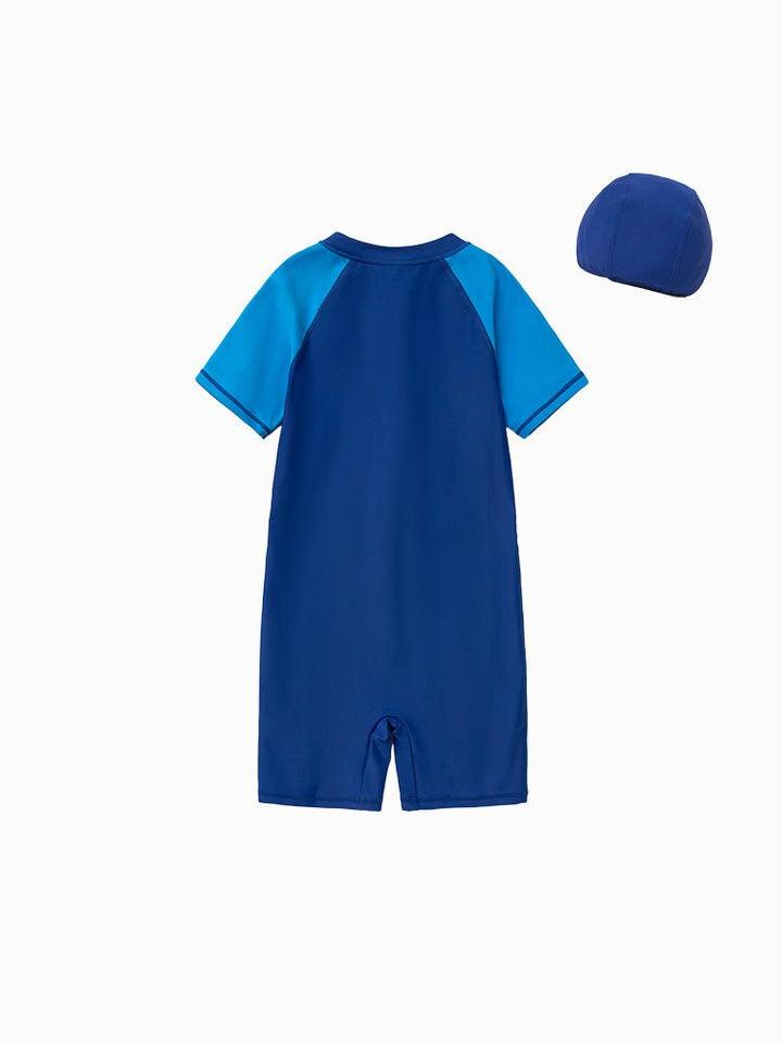 balabala Contrast color one-piece swimsuit for boys and girls 7-14 years old - balabala