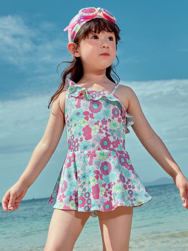 balabala floral print swimsuit for girls and toddlers 7-14 years old - balabala