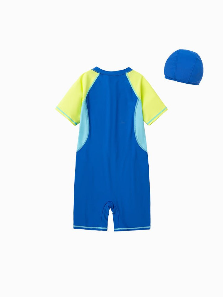 balabala Contrast color patchwork swimsuit for boys and girls 7-14 years old - balabala