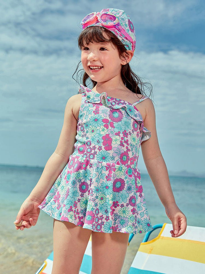 balabala floral print swimsuit for girls and toddlers 7-14 years old - balabala