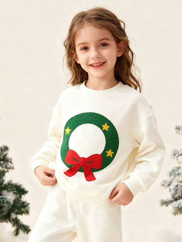 balabala Unisex Kids Christmas Wreath Sweatshirt