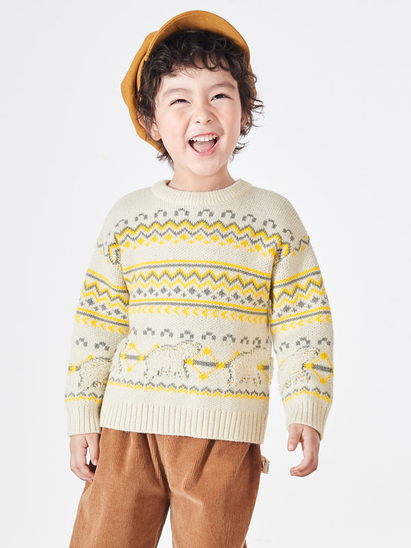 Balabala Kids Boy Fair Isle Patterned Vintage Sweater