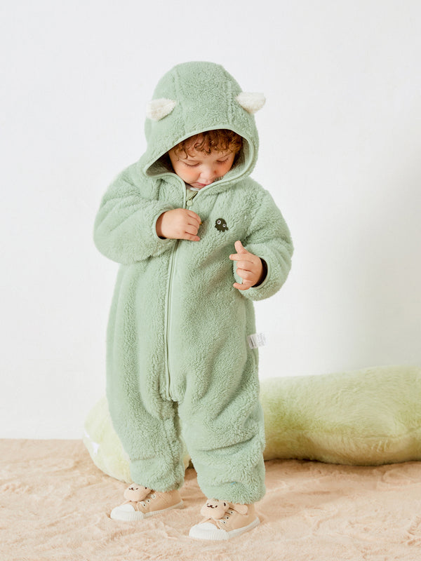 Balabala Baby Hooded Small Animal Long Sleeve Jumpsuit
