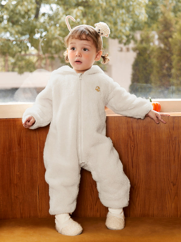 Balabala Baby Hooded Small Animal Long Sleeve Jumpsuit