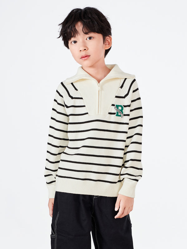 Balabala Kids Stripe Long Sleeves Sweater