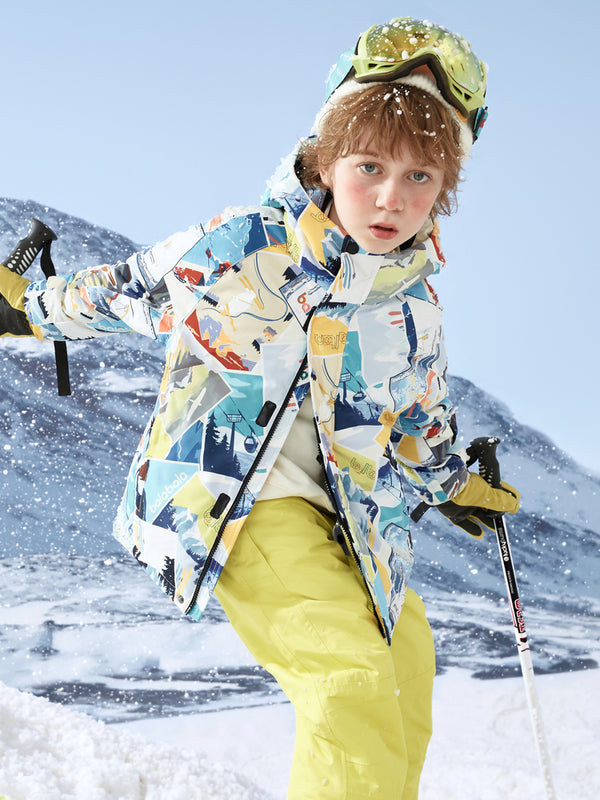 Balabala Kids Long Colorful Cold-Resistant Skiing Down Jacket