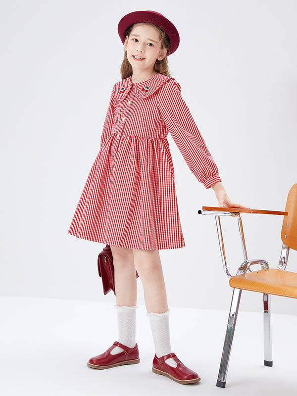Kids Girl Exquisite Lace Lapel Dress208322111004